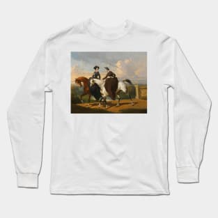 Deux Amazones Au Cheval by Alfred de Dreux Long Sleeve T-Shirt